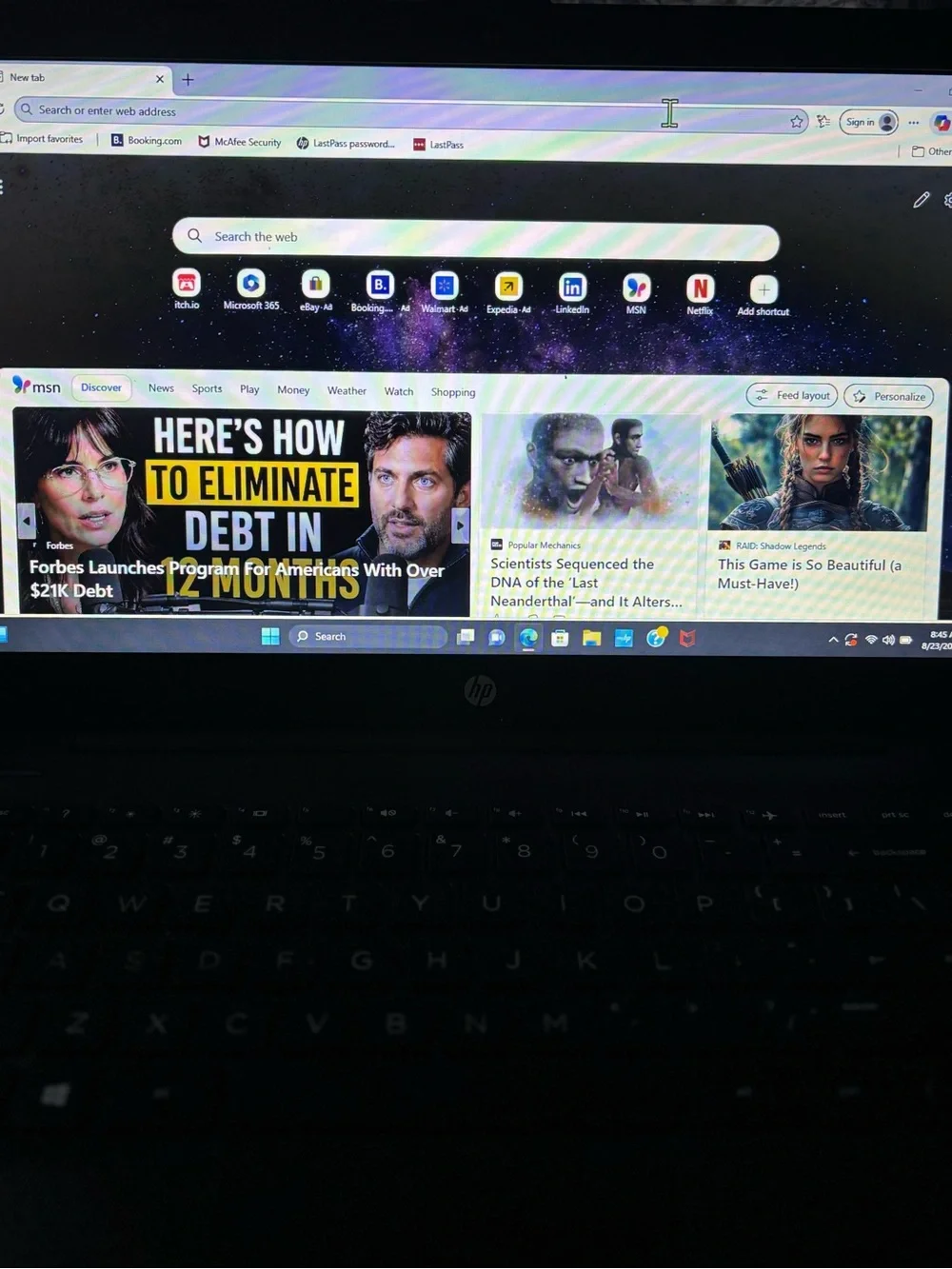 HP Black Laptop with Silver Logo - Slim Notebook